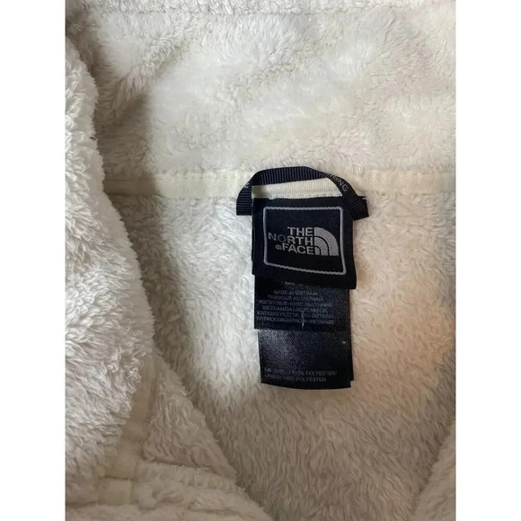 The North Face L Womens Sweater Jacket Full Zip Osito Sherpa Fleece White FLAWED - Picture 3 of 9